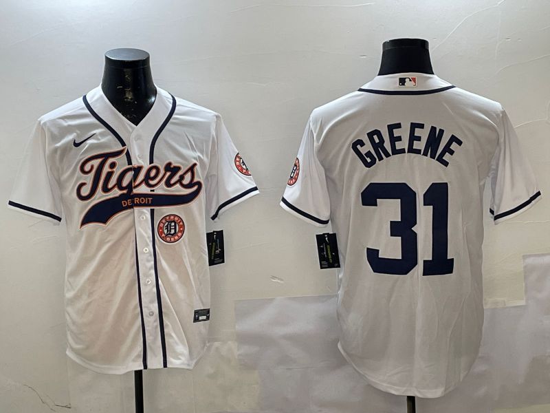 Men Detroit Tigers #31 Greene White Joint Name 2025 Nike MLB Jersey style 5->detroit tigers->MLB Jersey